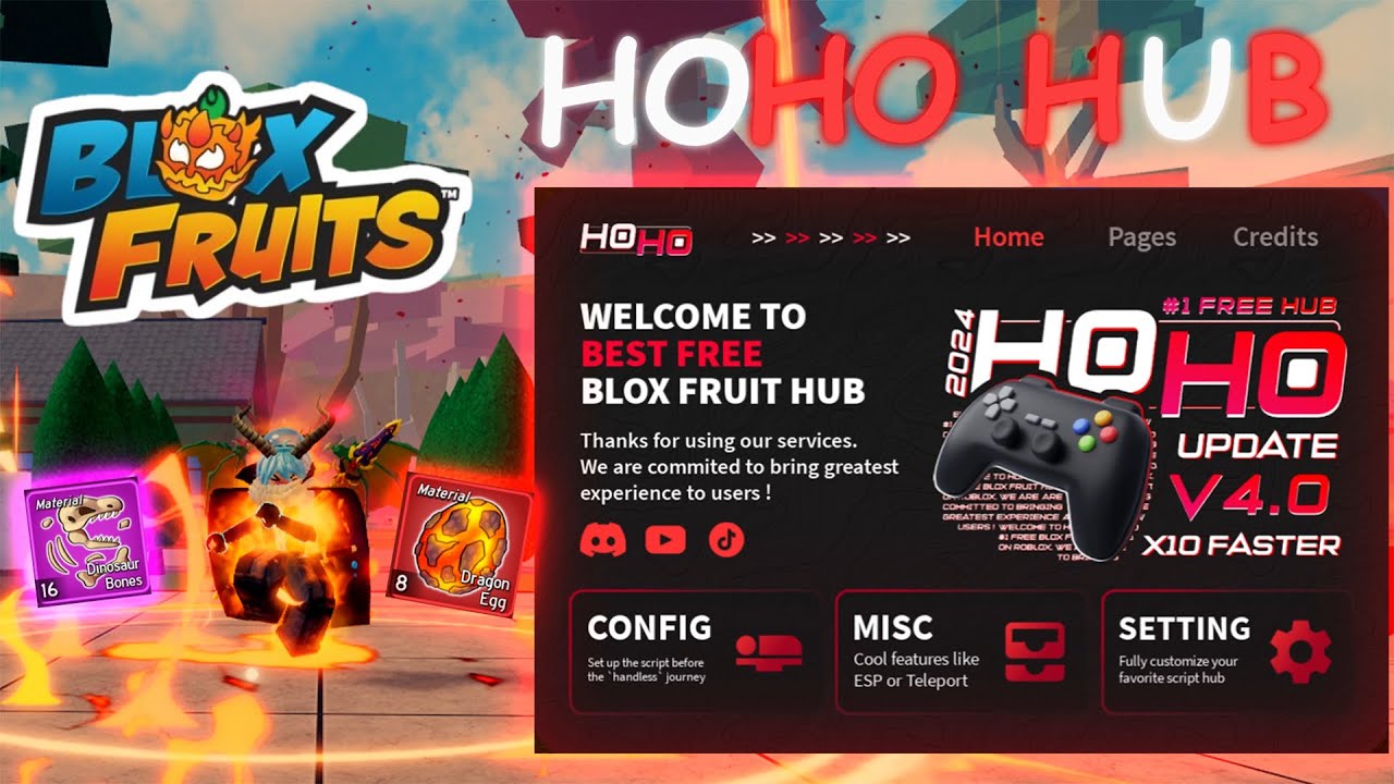 Blox Fruits Script – HOHO Hub | 🌋 Auto Prehistoric Island, Auto Draco V4 (PC/Mobile)