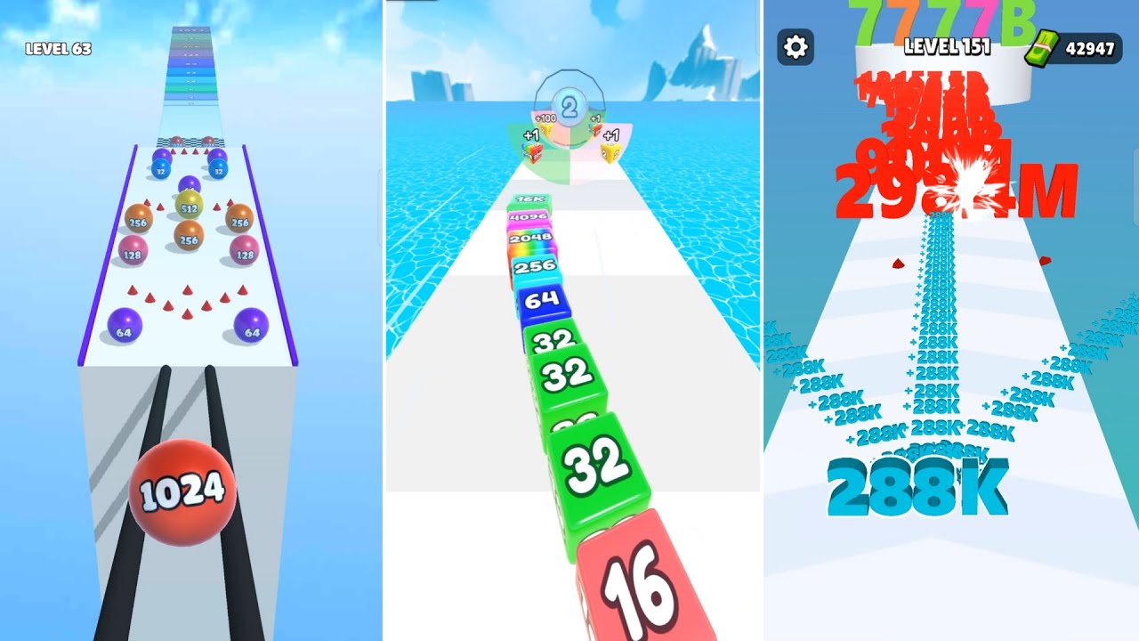 Jelly Tube 2048 vs Ball Merge 2048 vs Number Bullet | Ultimate 2048 Game Challenge! #3