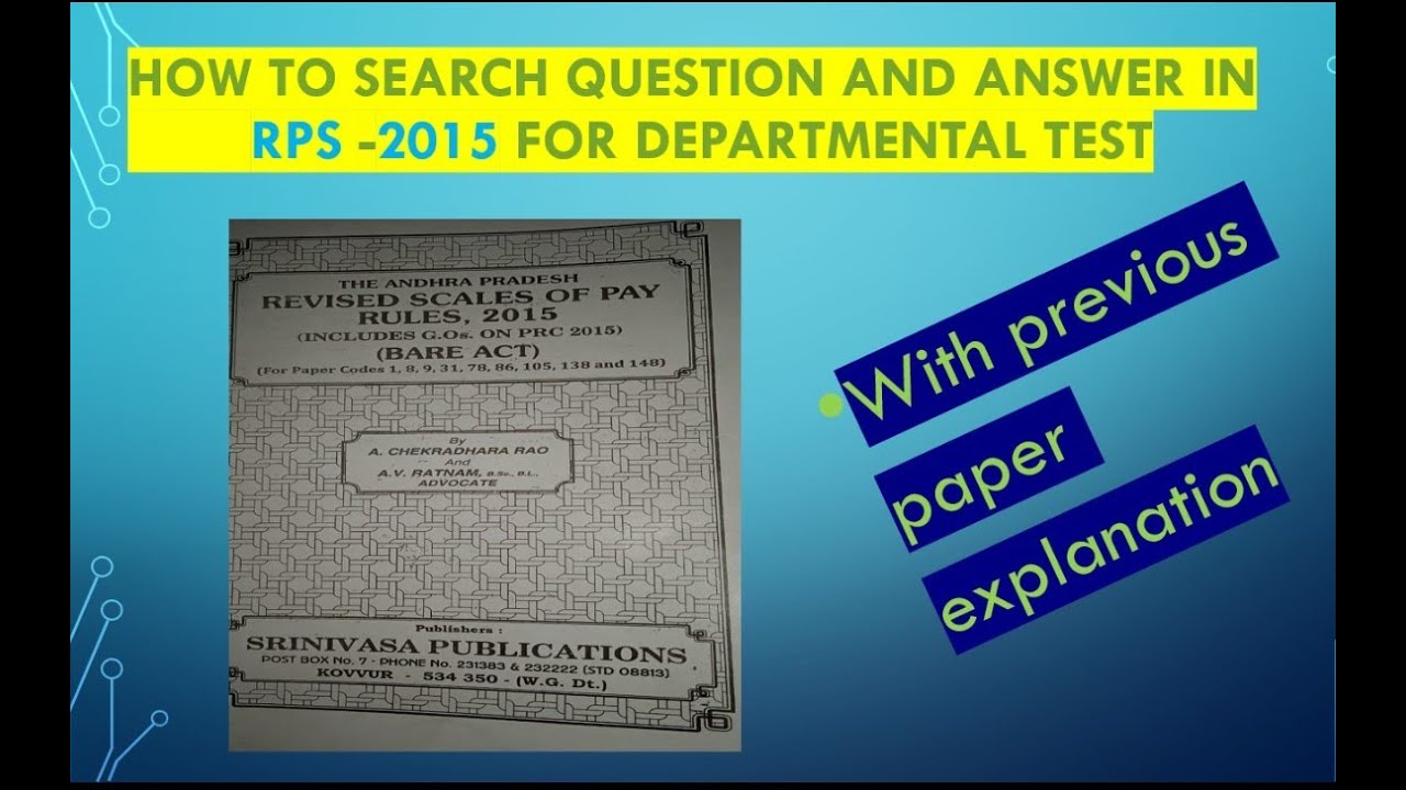 How to prepare and answer questions in RPS -2015@srs7728