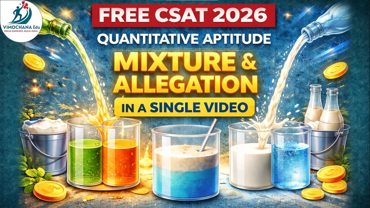 Mixture & Allegation | Complete Concept | Milk & Water Problems | Class 13 | FREE CSAT Series