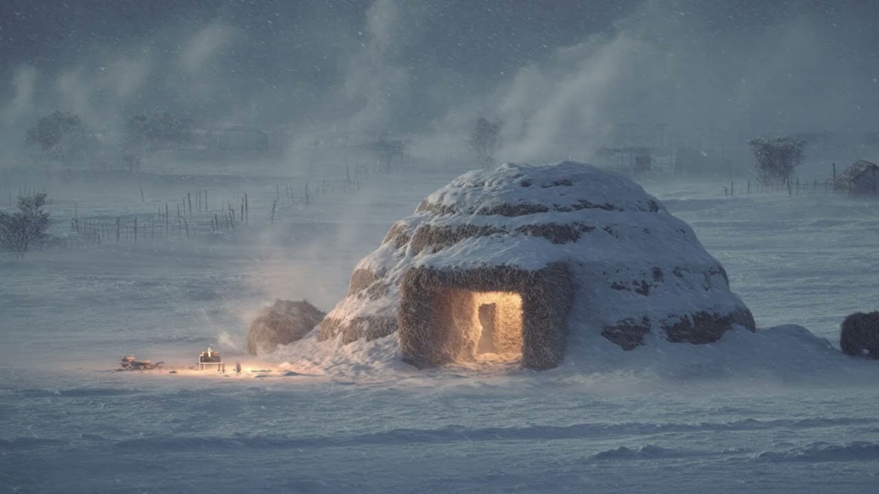 Tous se sont moqués de son igloo de foin… jusqu’à ce que frappe la pire tempête de neige en 75 ans.