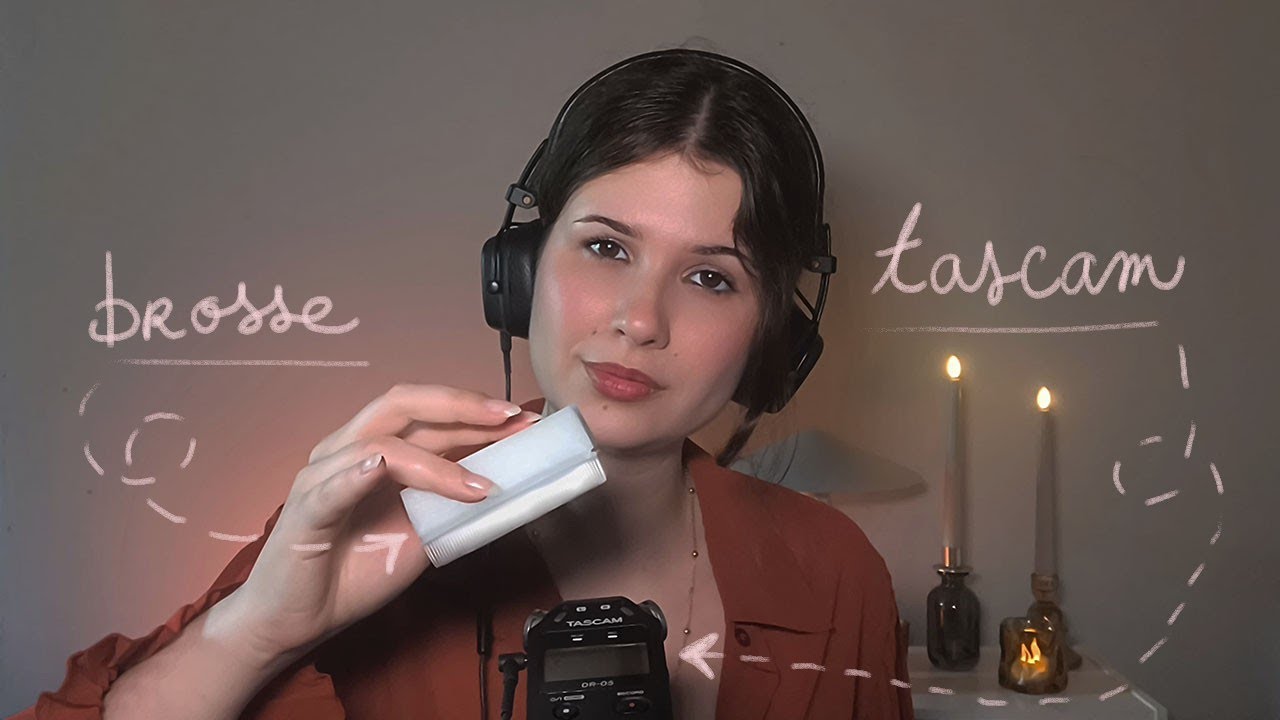 ASMR FR - Tascam, pinceaux et sensory brushes pour s'endormir!!! (Chuchotements)