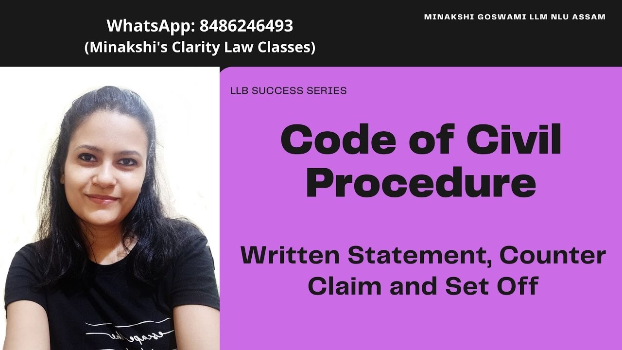 Written Statement | Counter Claim and Set Off in Code of Civil Procedure | Order VIII CPC Notes KSLU