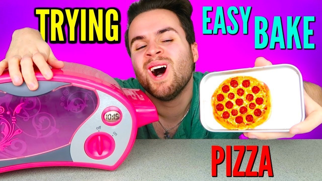 TRYING EASY BAKE OVEN PIZZA MEAL! - DIY Tiny Pizza & Cookies Taste Test!