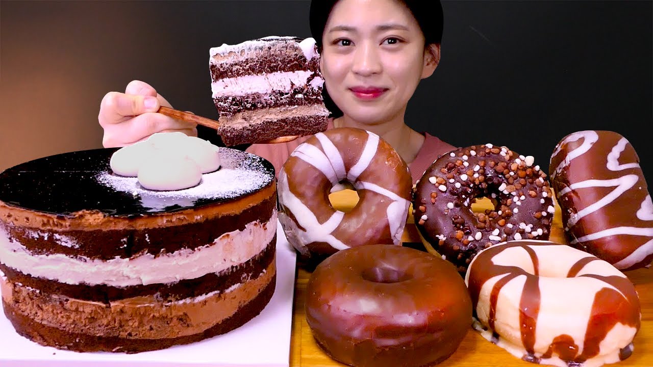 🎂Chocolate Cake😍초코 덕후 모여라!✨비주얼 끝판왕! 초코케이크와 초코도넛 먹방❤[Doughnut,Hazelnut,Chocolate Donut] Mukbang