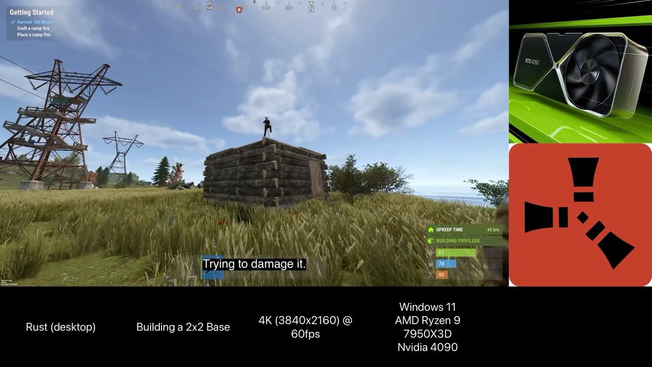 Rust@4K60fps - (6) Building a 2x2 Base (RTX 4090)