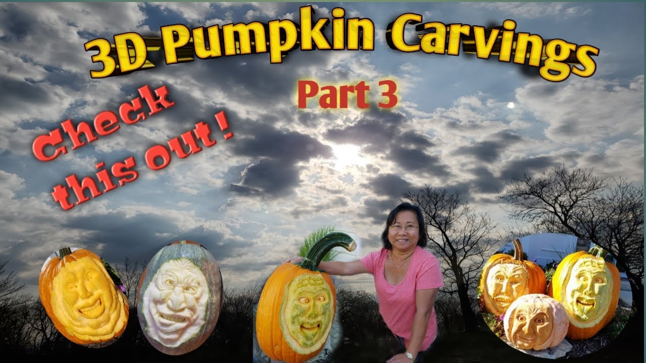 3D PUMPKIN CARVINGS ( Part 3 ) / Fruit Carvings By Jannet