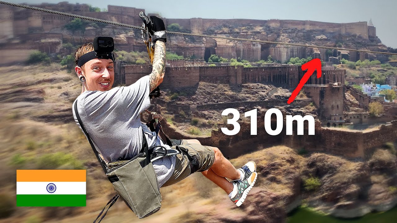 You MUST TRY THIS in Jodhpur, India! (Longest Zipline) 🇮🇳