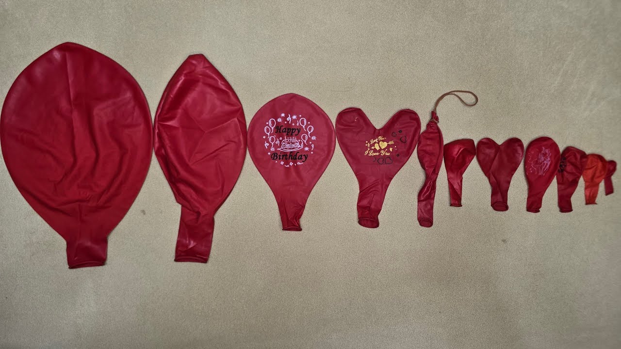 Satisfying ASMR All Red ♥️ Balloons Big to Small Popping Compilation