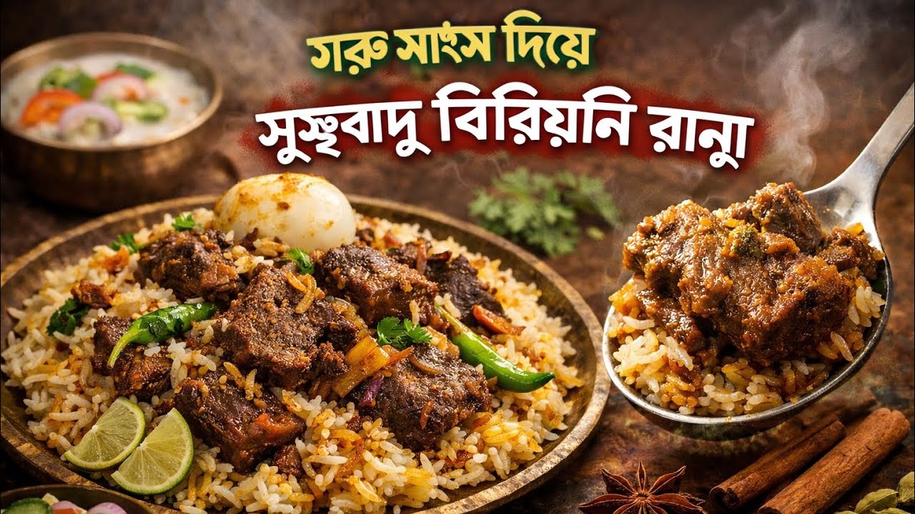বিরিয়ানি রেসিপি গরুর মাংস দিয়ে | Biryani recipe | বিরিয়ানি রান্নার রেসিপি