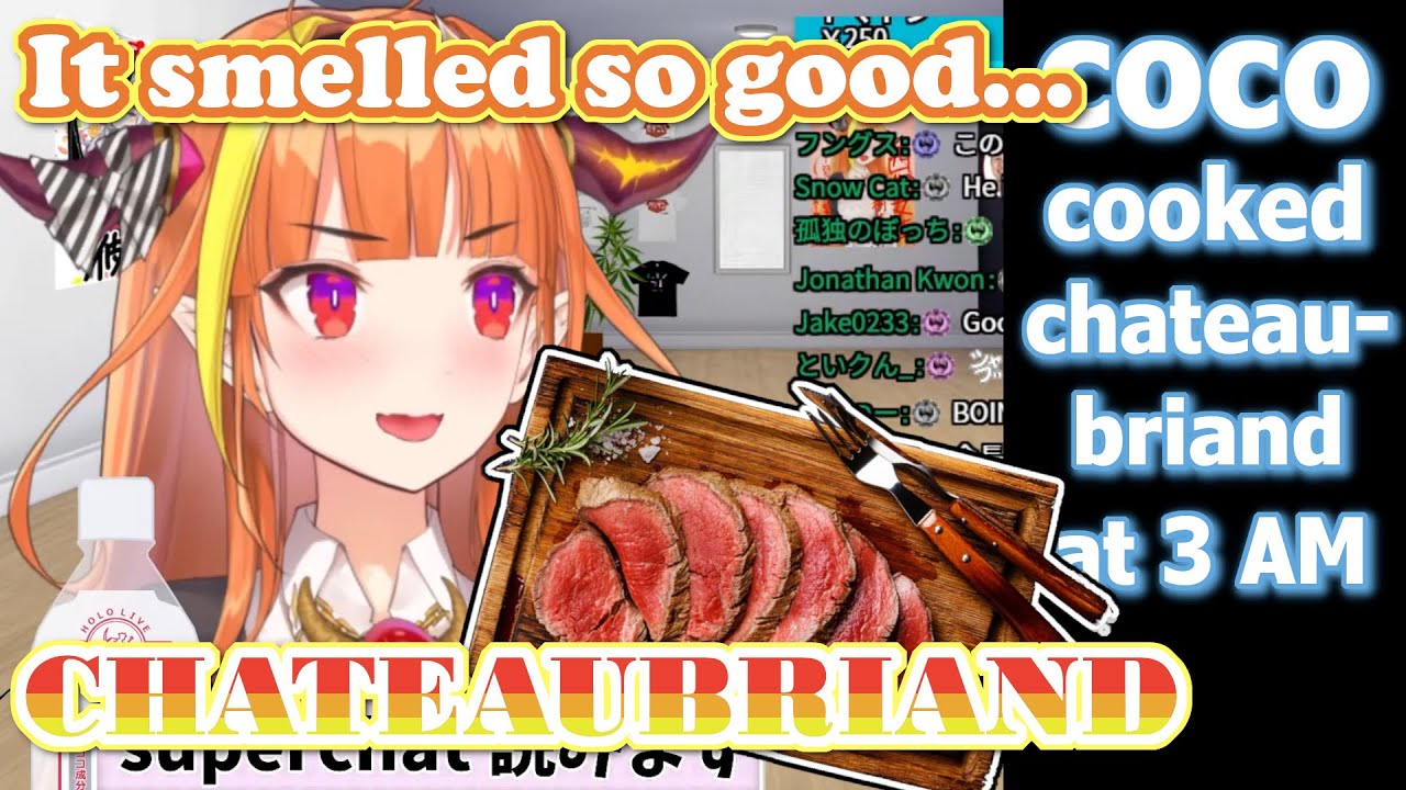 Coco Ate Chateaubriand at 3 AM (With Kanata and Suisei) [subs] [hololive]
