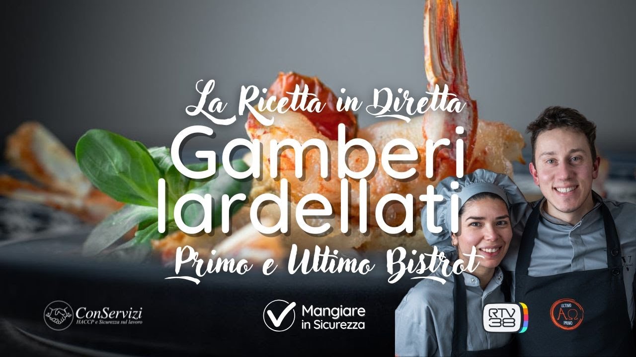 Gamberi lardellati su hummus di ceci Ristorante Ultimo e Primo Bistrot