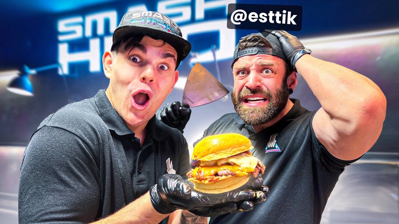 ME CUELO en la COCINA del NUEVO RESTAURANTE de ESTTIK para COCINAR una SMASH BURGER!! 🍔🧑🏻‍🍳