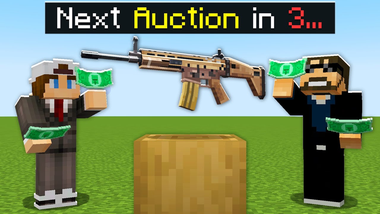Minecraft, But We Bid on Guns...