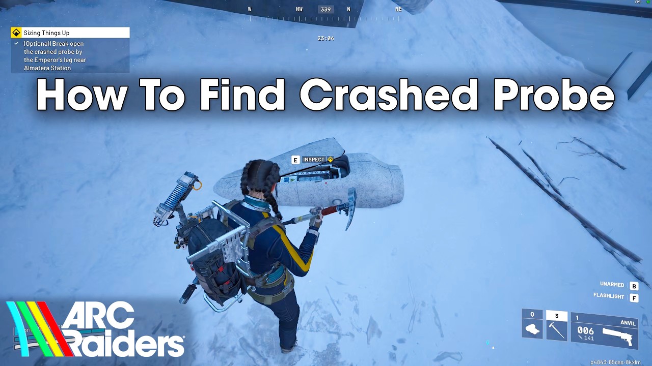 How to Break open the crashed probe by the Emperor's leg near Almatera Station - ARC Raiders