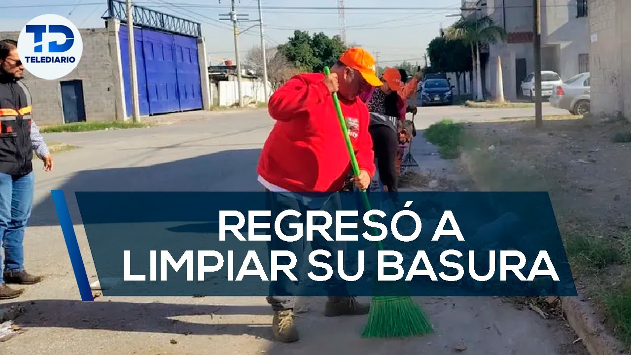De tirar basura y ser detenido, a limpiar la calle; comerciante se reivindica