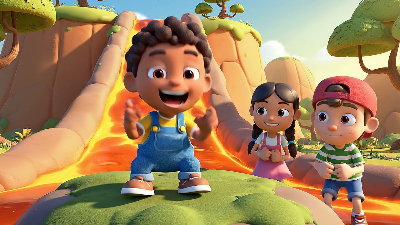 Roblox Tiny Noob Slid Across a Lava Slide | Nursery Rhymes for Kids & Baby Songs