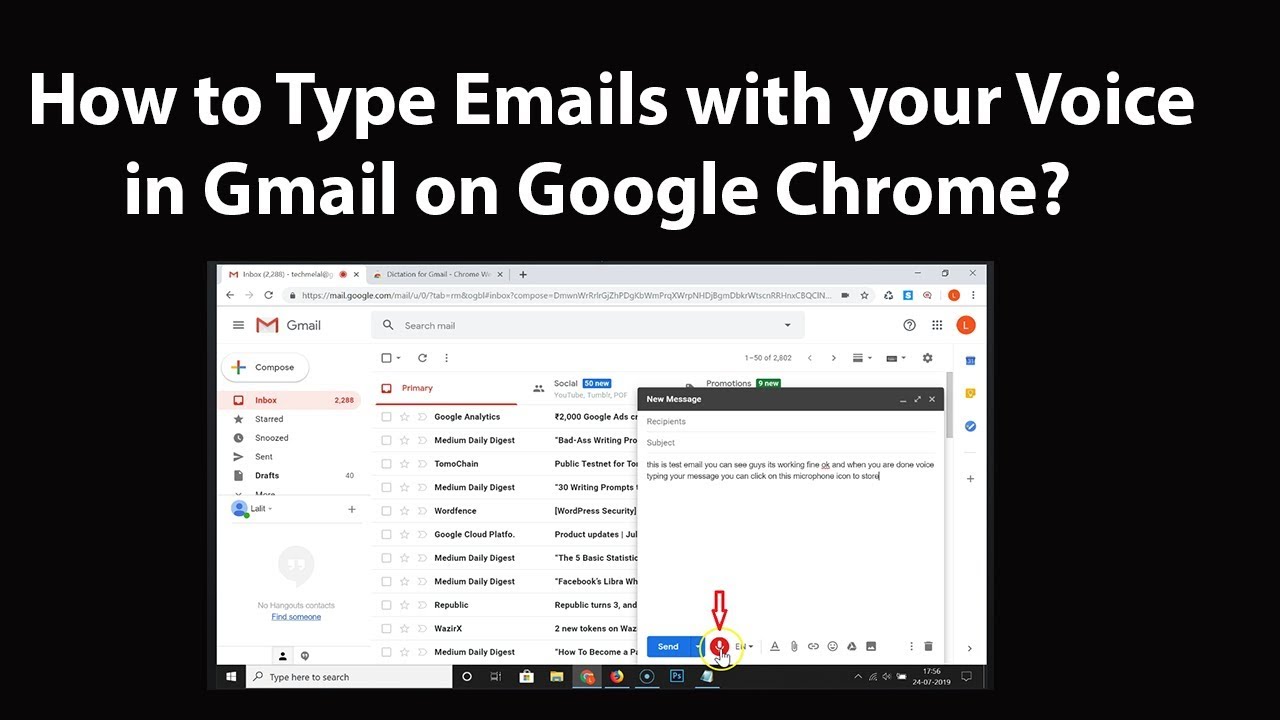 How to Type Emails with your Voice in Gmail on Google Chrome?