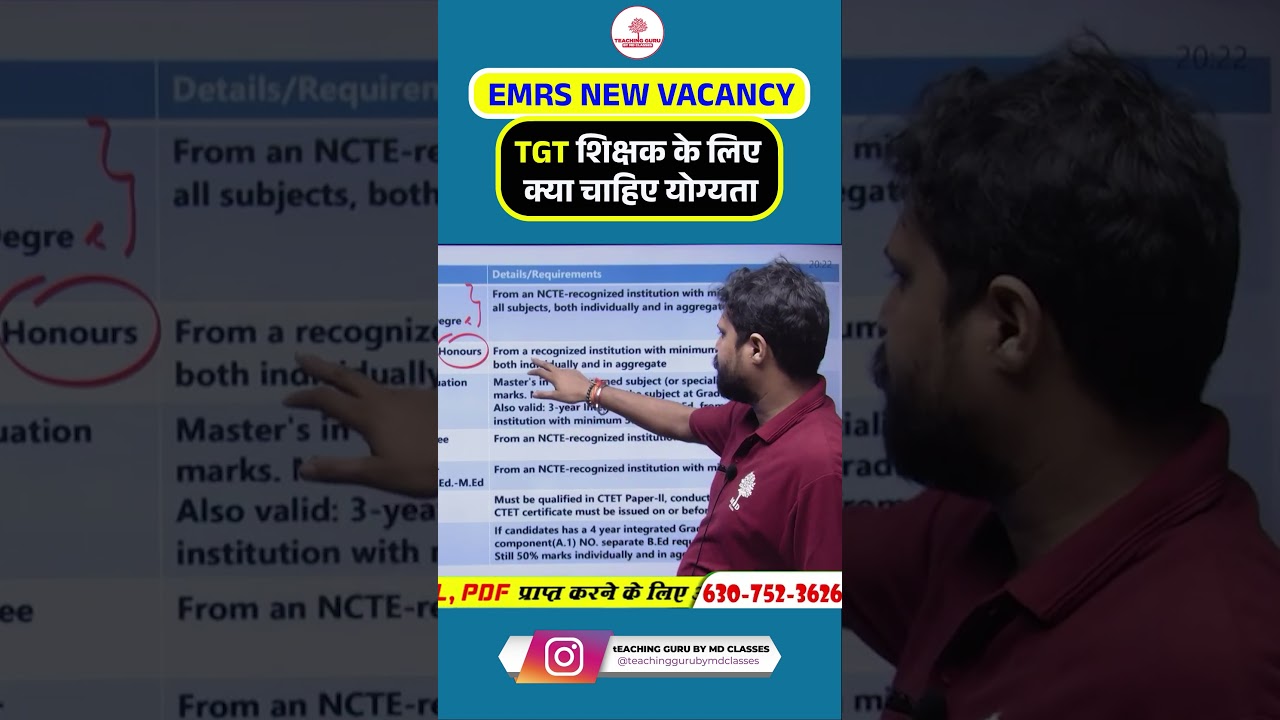 EMRS TGT New Vacancy 2025 | Eligibility & Qualification by Abhishek sir | Teaching Guru