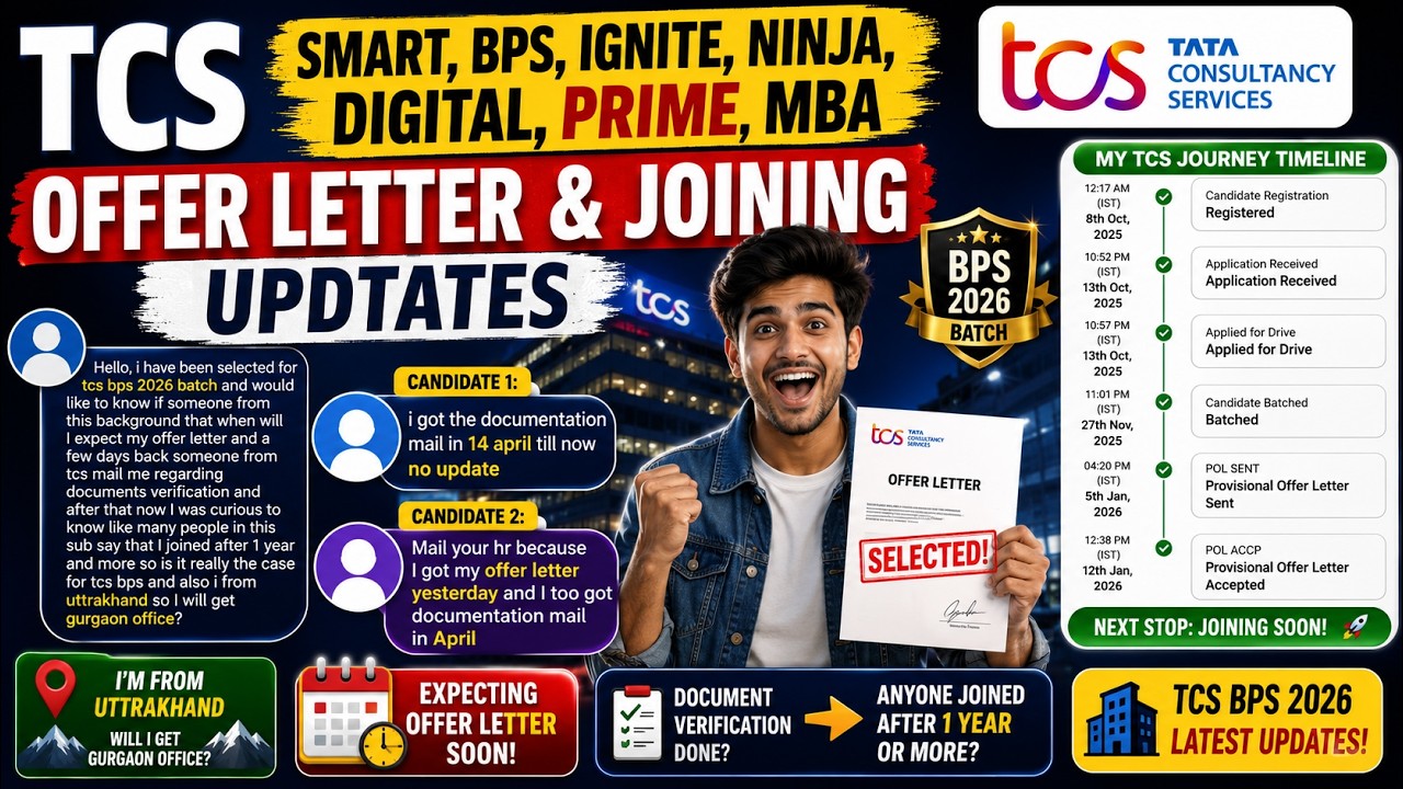 TCS Started Sending Offer & Joining Letter to All Pending Smart Ignite, MBA BPS, Ninja Digital Prime