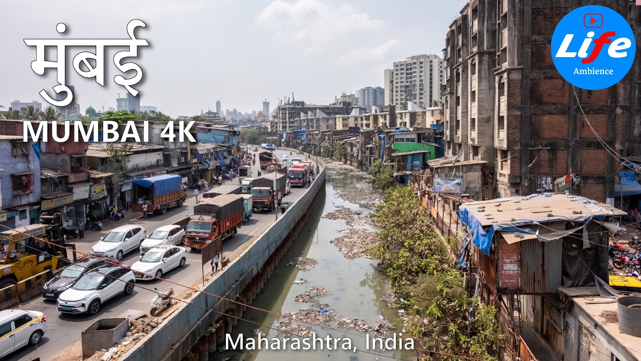 Mumbai Walking Tour 🇮🇳 - 90 Feet Road, Dharavi to Mahim Beach - India Walking Tour 4K