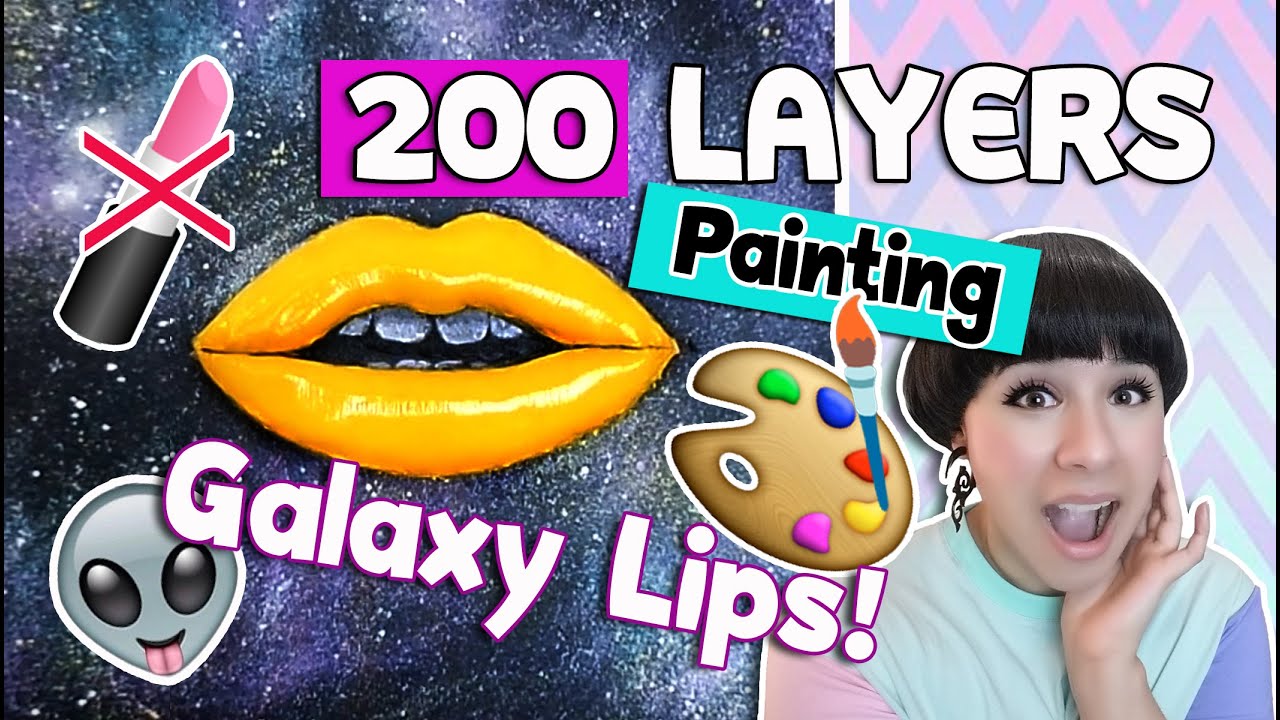 ❤ 200+ Layers of Acrylic Paint ❤ DIY Galaxy Lip PAINTING ❤