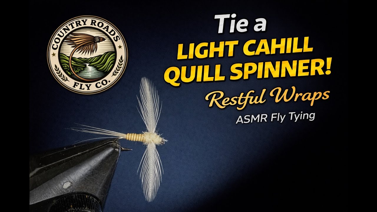 Light Cahill Quill Spinner - Restful Wraps | ASMR Fly Tying | Country Roads Fly Company