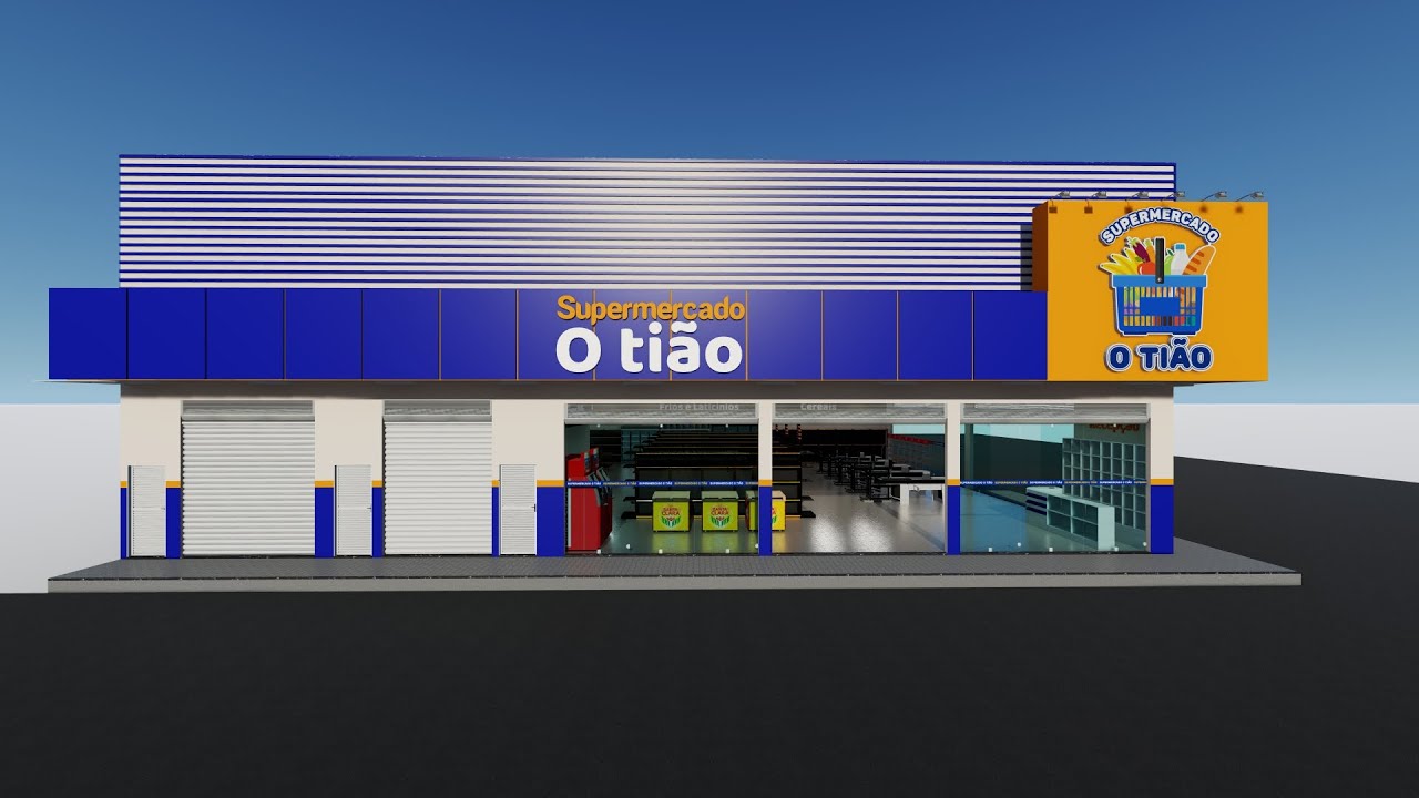 Projeto Supermercado - Supermercado O Ti&atilde;o- Maquete 3D - Maqmaster