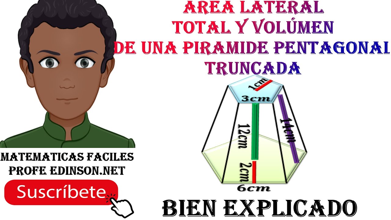 AREAS Y VOLUMEN DE UNA PIRAMIDE PENTAGONAL TRUNCADA | AREA LATERAL Y TOTAL | PASO A PASO Y FACIL.