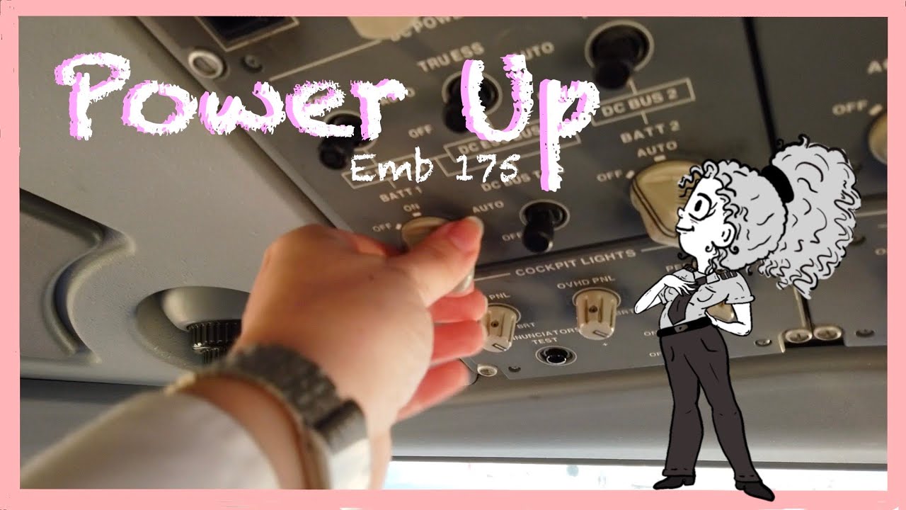 How to Start an Airplane ✈️ : Embraer 175  Power Up from Cold and Dark with GPU
