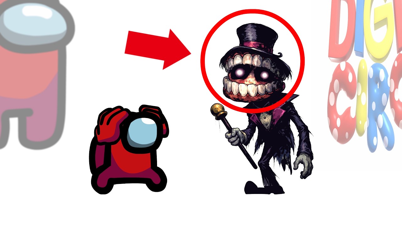 Mini Crewmate Kills The Amazing Digital Circus Creepy Caine | Among Us
