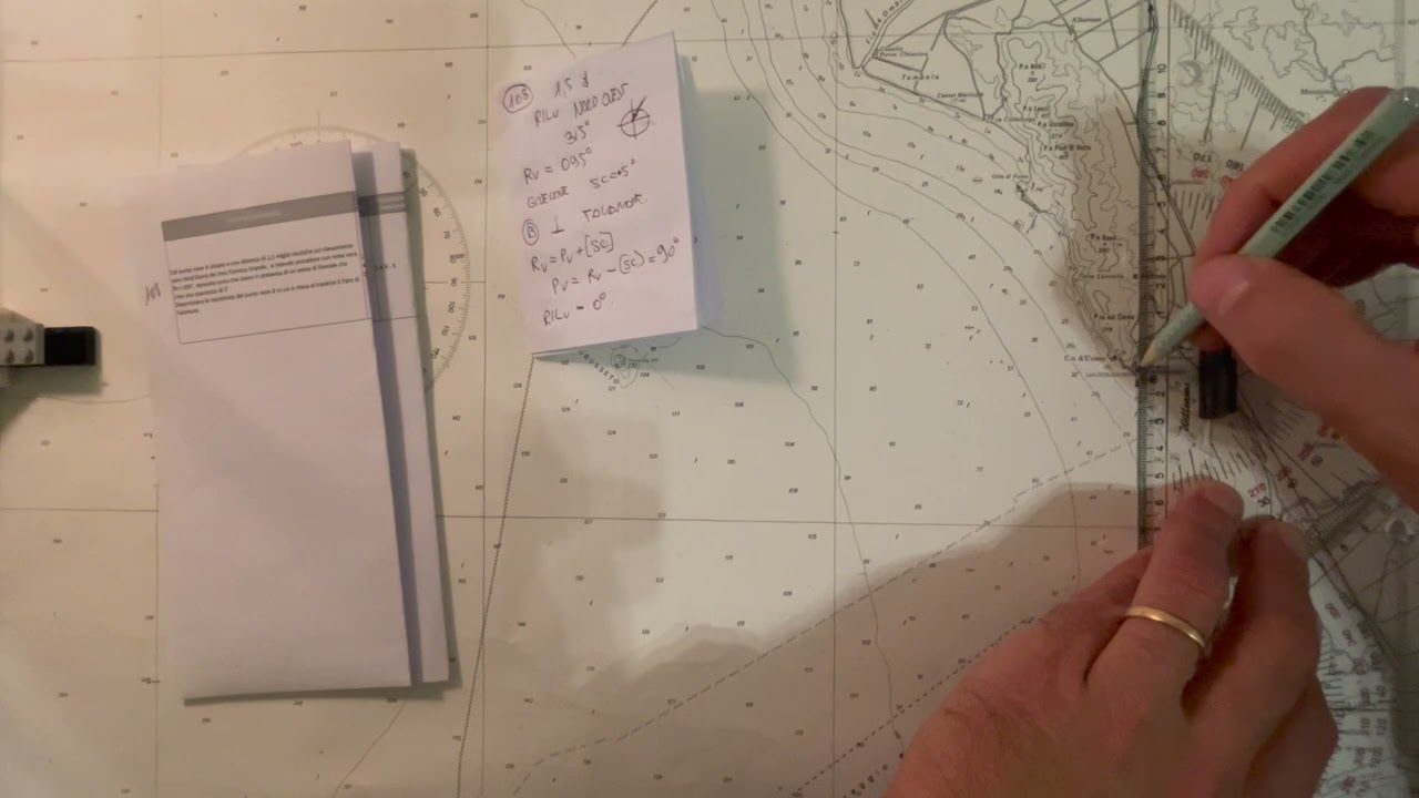 esercizio carteggio esame patente nautica 20D 5.4.4-5 n°108 - scarroccio - oltre 12 miglia carta 5D