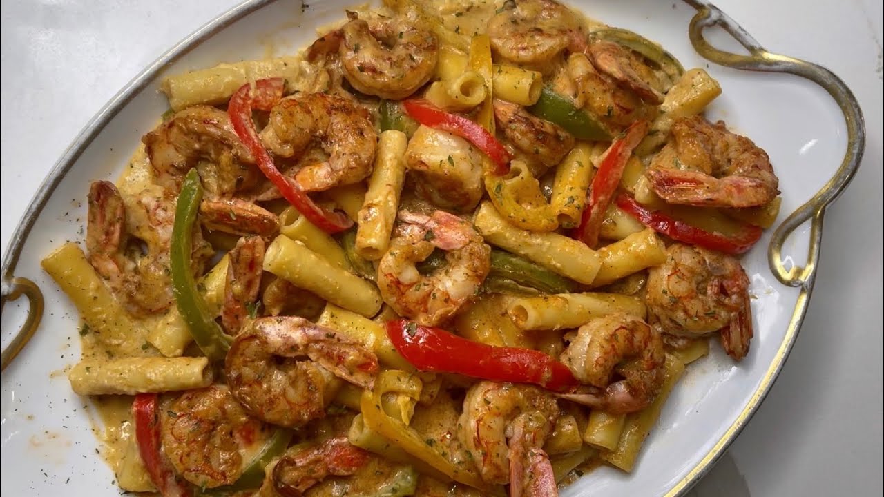 How To Make Rasta Pasta|Jerk Shrimp |Jamaican Style|THE RAINA’S KITCHEN
