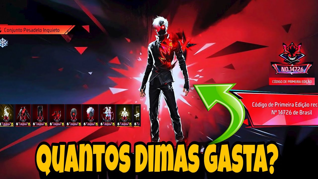 PEGANDO CONJUNTO PESADELO INQUIETO / SKIN EVOLUTIVA, TORRE DE TOKENS FREE FIRE
