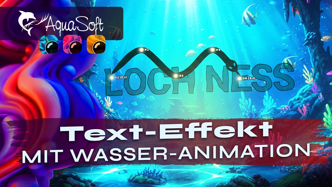 ANLEITUNG | Wasser-Text-Animation mit Masken-Effekt 🚣‍♀️🐉 (mit Loch-Ness-Ungeheuer)