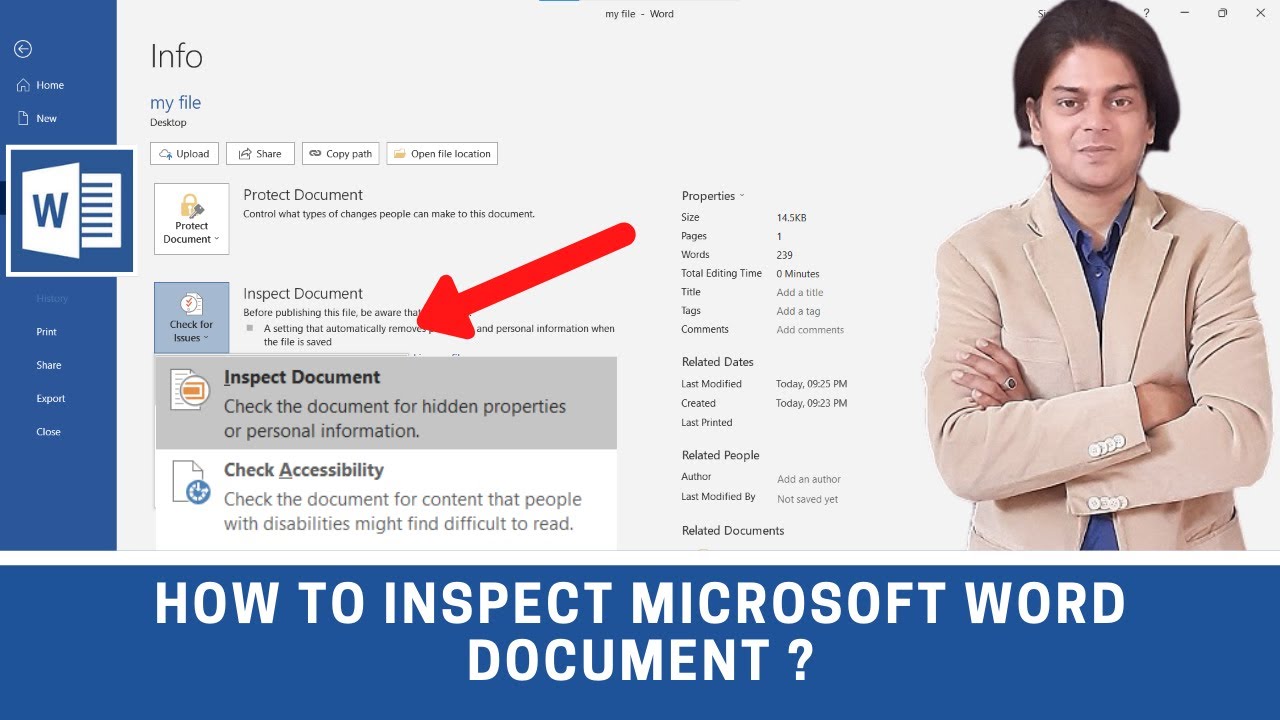 How to inspect Microsoft word document ?