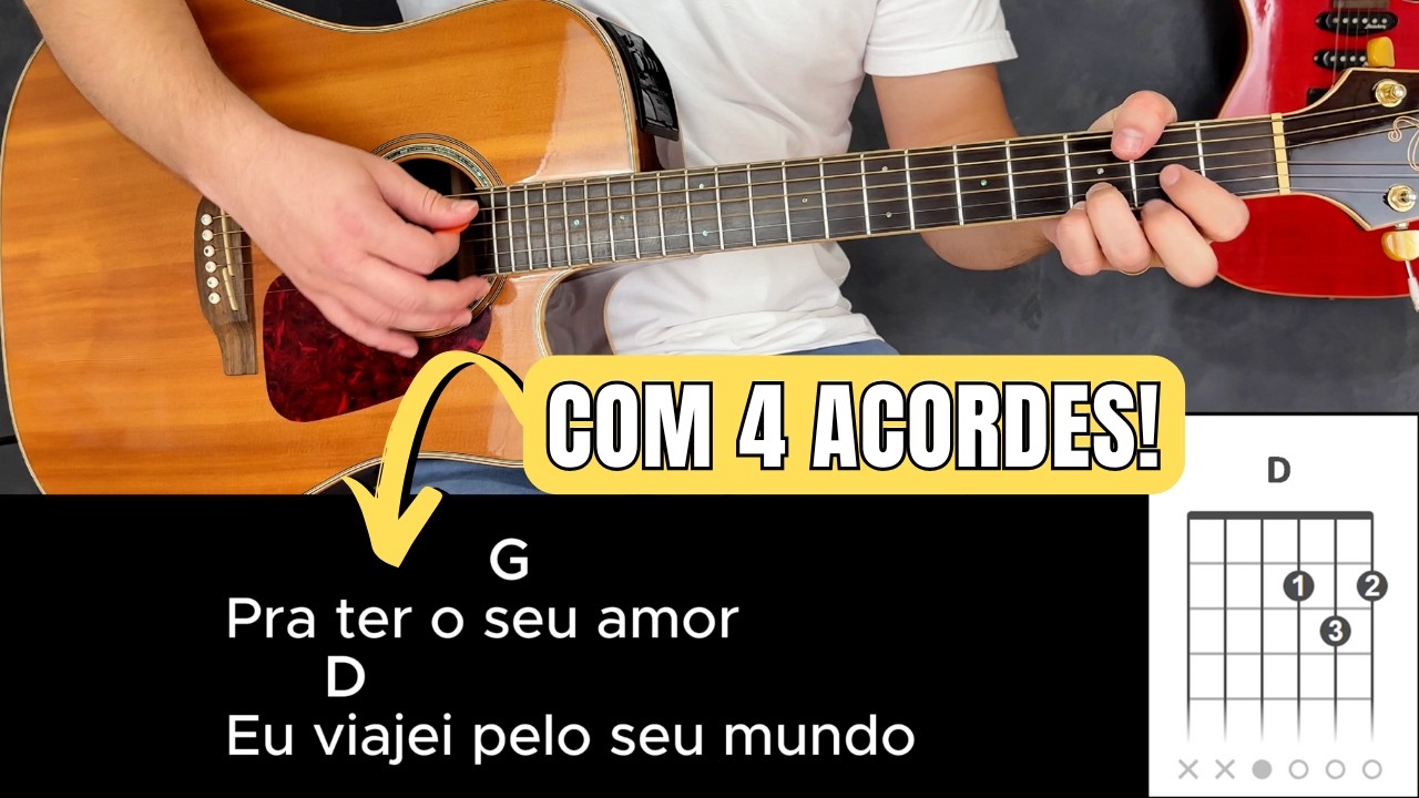 Como Tocar PRA TER O SEU AMOR (Simplificada) Jorge e Mateus Com 4 Acordes
