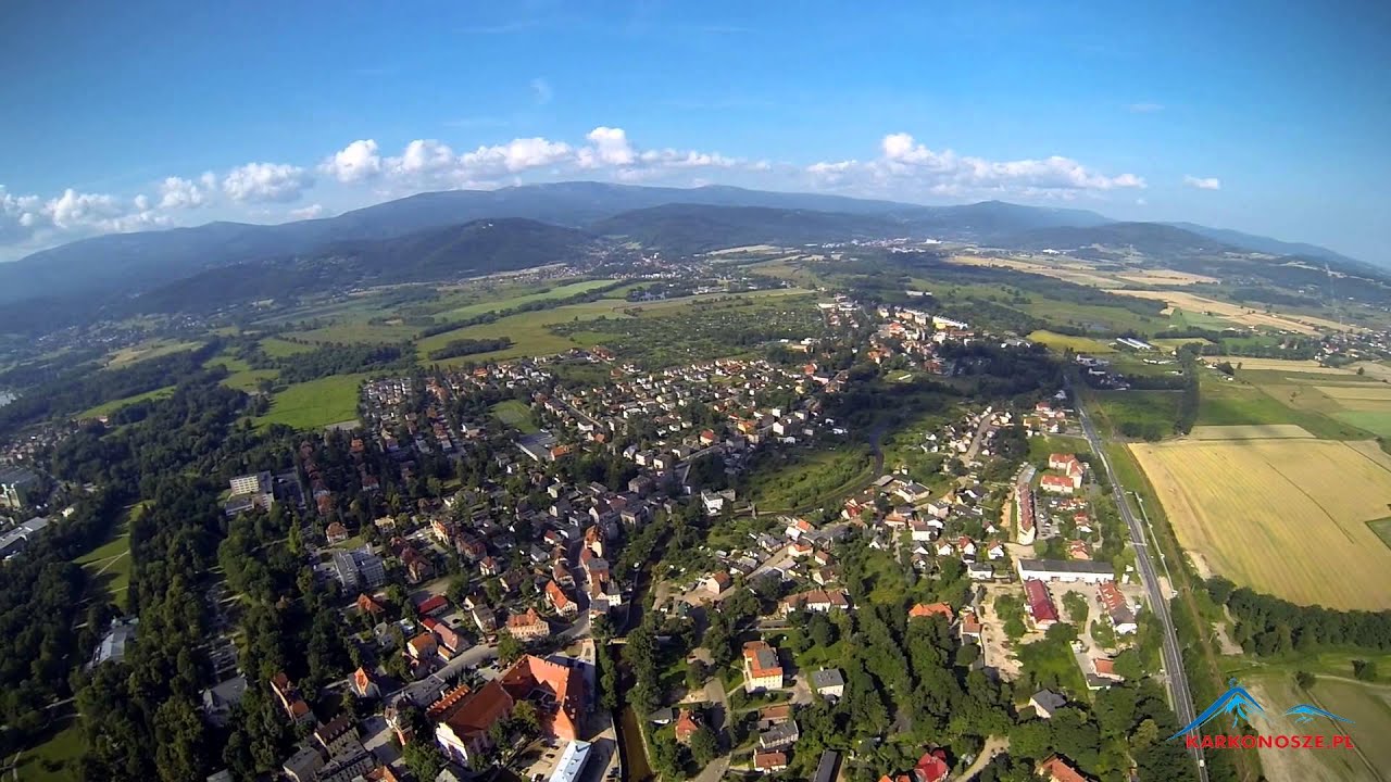 Jelenia Góra i Cieplice z lotu ptaka