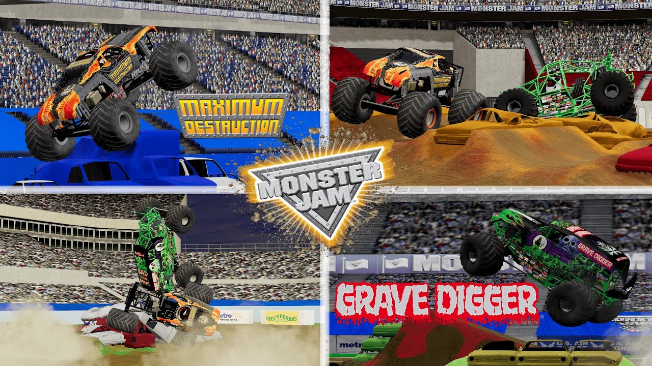 Grave Digger & Maximum Destruction Crashes & Saves Compilation! | BeamNG. Drive