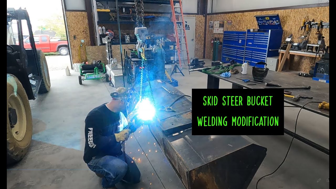 Skid steer bucket welding modification