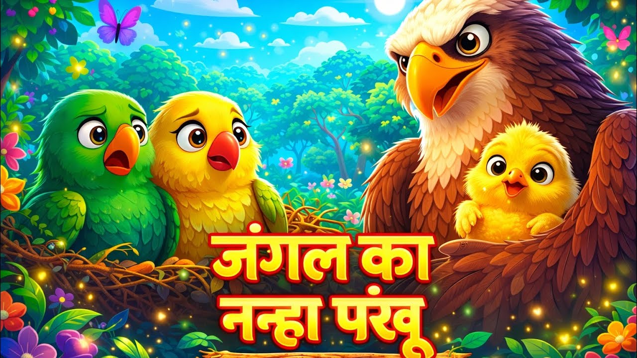 जंगल का नन्हा पंखू 🐦 | बहादुर बाज और चूजे की दिल छू लेने वाली कहानी |#KidsStory #education  #funny 