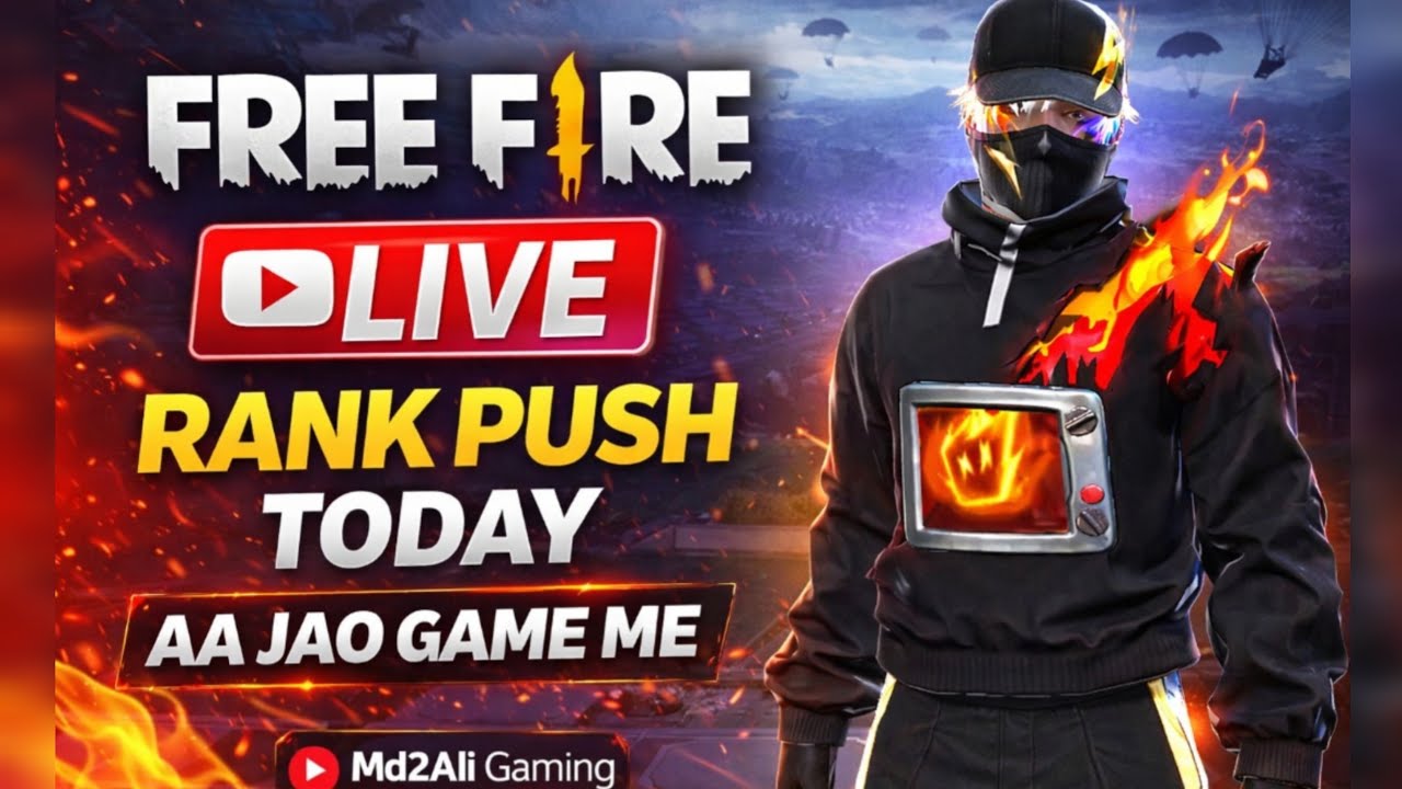 Free Fire Live 🔴 | Aaj Rank Push Hoga | Md2Ali Gaming