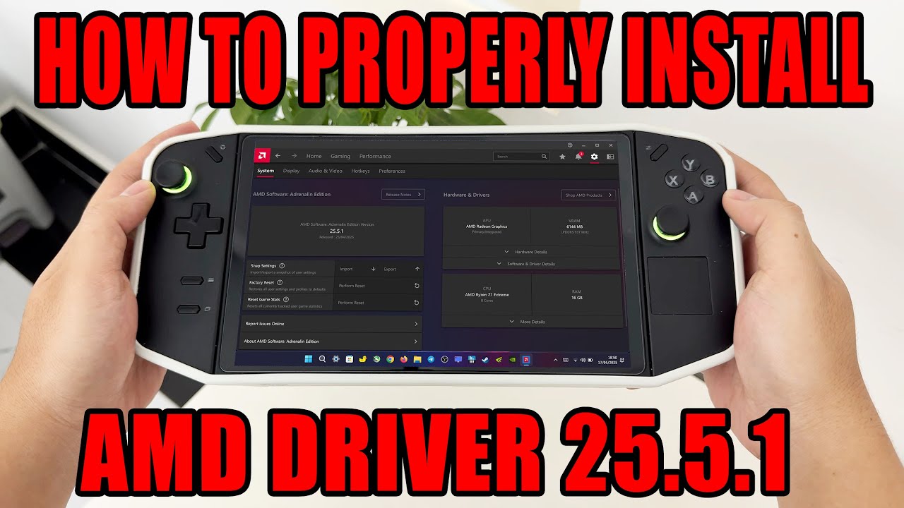 LEGION GO: How to Properly Install AMD Driver 25.5.1 (ROG Ally Driver)