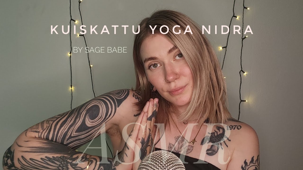 Yoga Nidra harjoitus kuiskattuna (syvärentoutusharjoitus,rentoutus,lähikuiskauksia) ASMR Suomi 