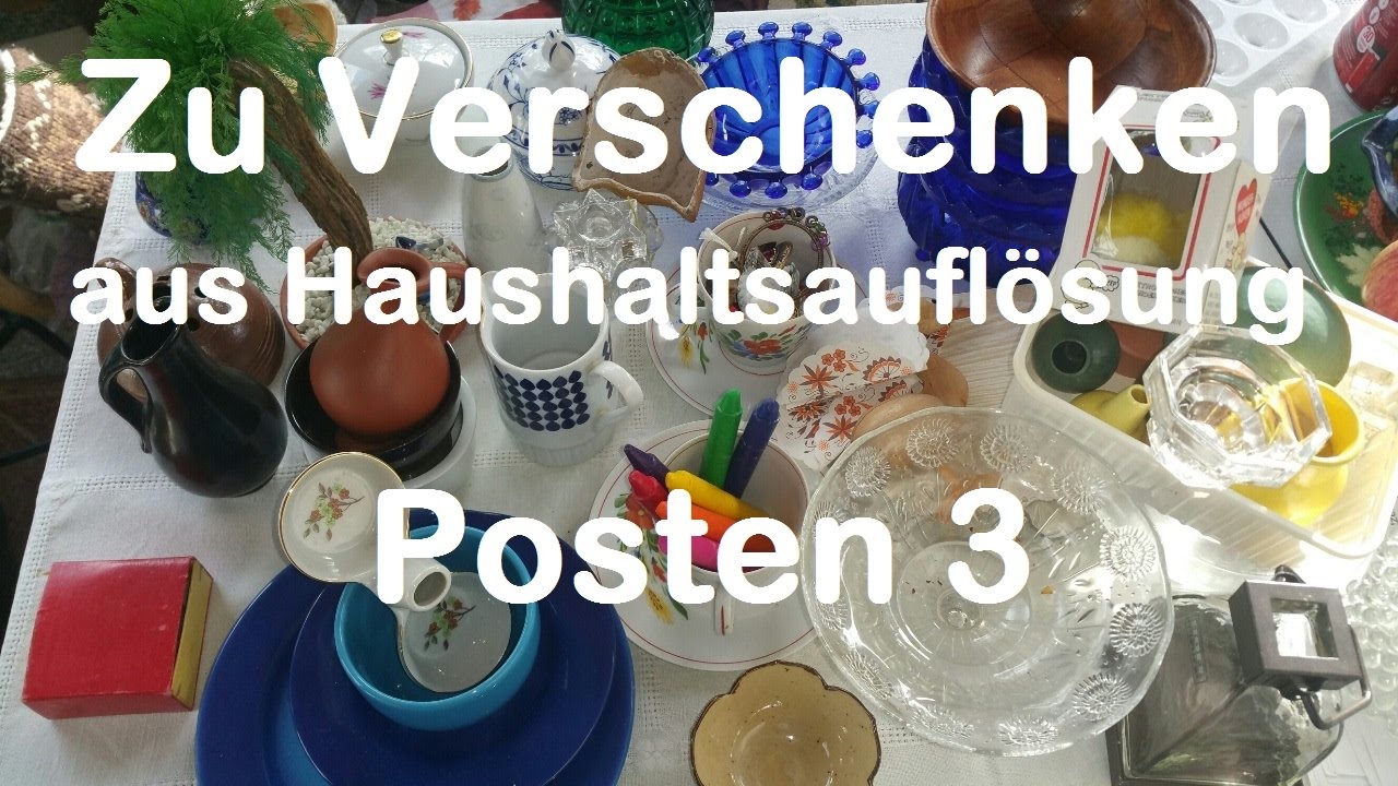 44 Teile zu verschenken Hausrat Porzellan Keramik Glas Dekoration - Folge 3
