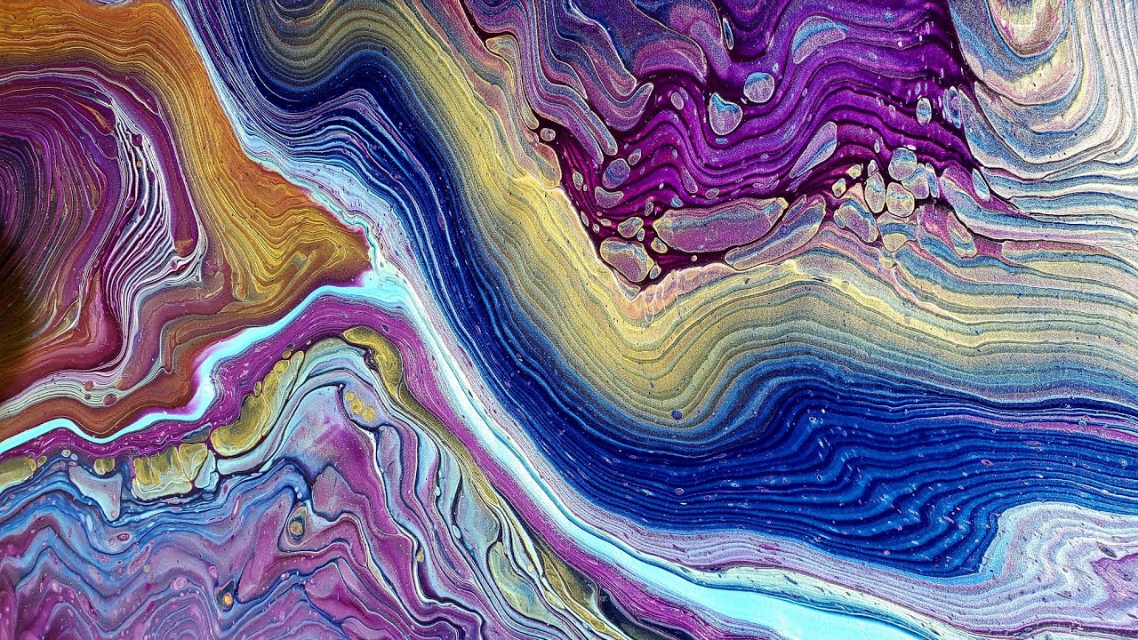 Summer Magic! 💙 GIANT 36x36 Arteza & Art Alchemy Multiple Ring Pours! Amazing Iridescent Colors!