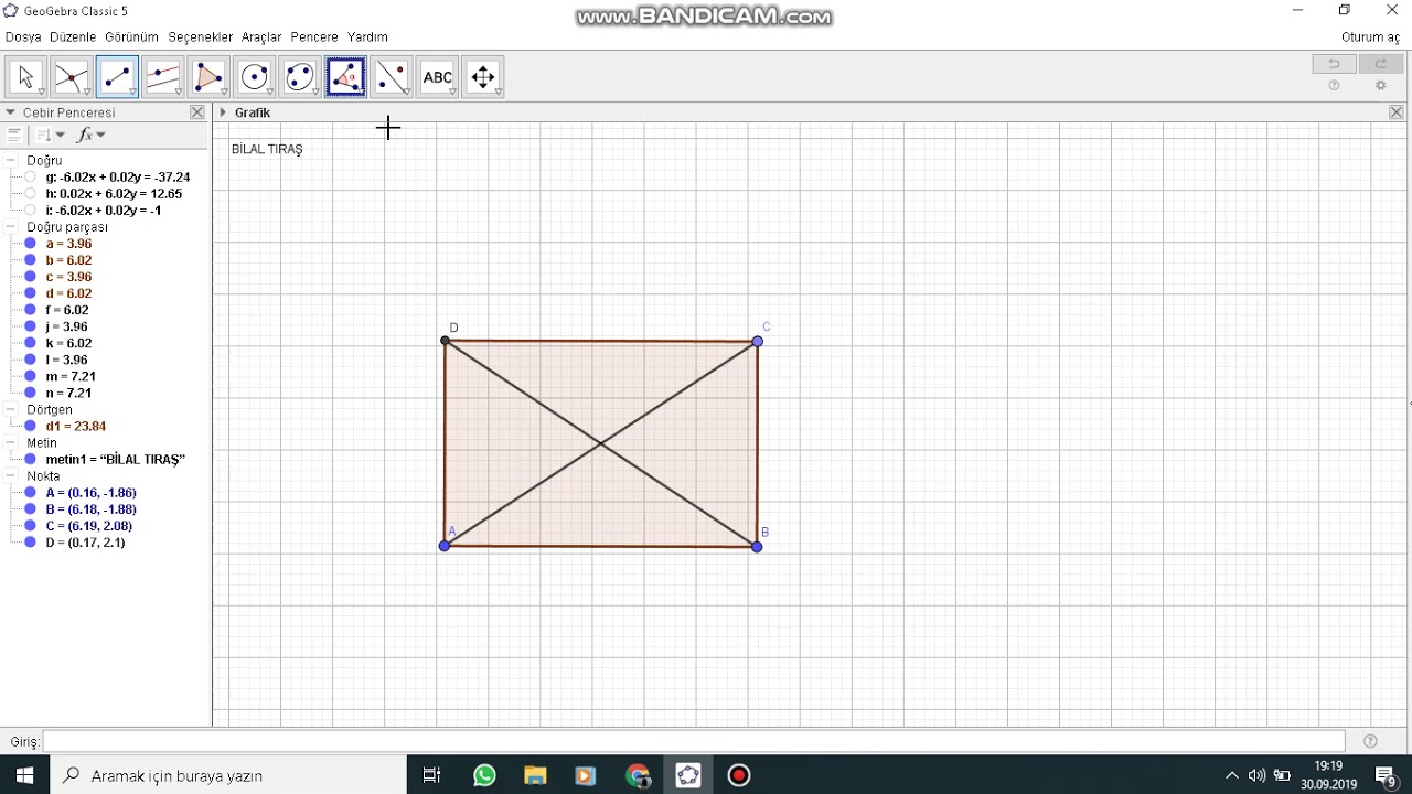 GEOGEBRA DİKDÖRTGEN ÇİZİMİ