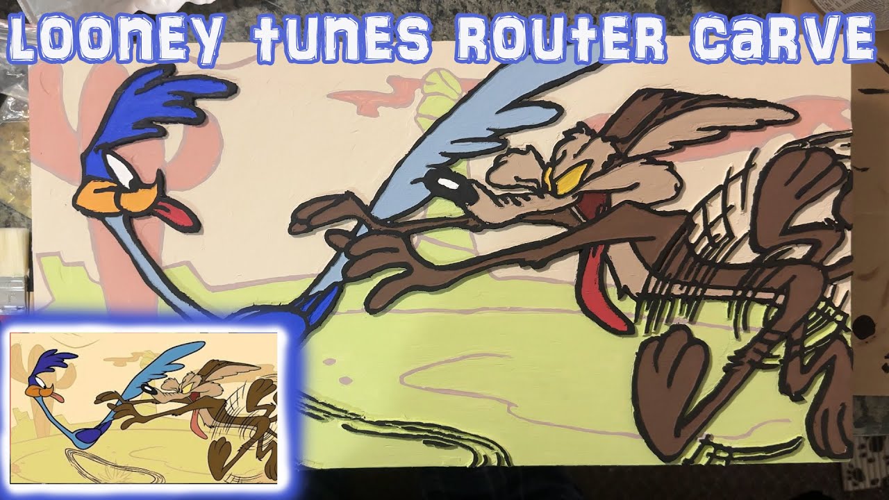 Настенная картина из кедра с изображением персонажей мультфильмов Looney Tunes: Дорожного Бегуна ...