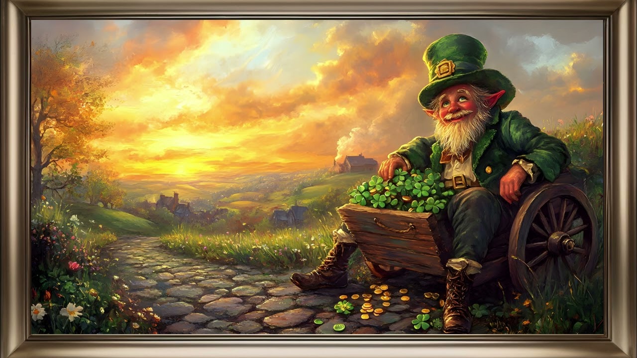 Whimsical Leprechaun Frame TV Art | St-Patrick's Screensaver Background For Your TV☘️🪙
