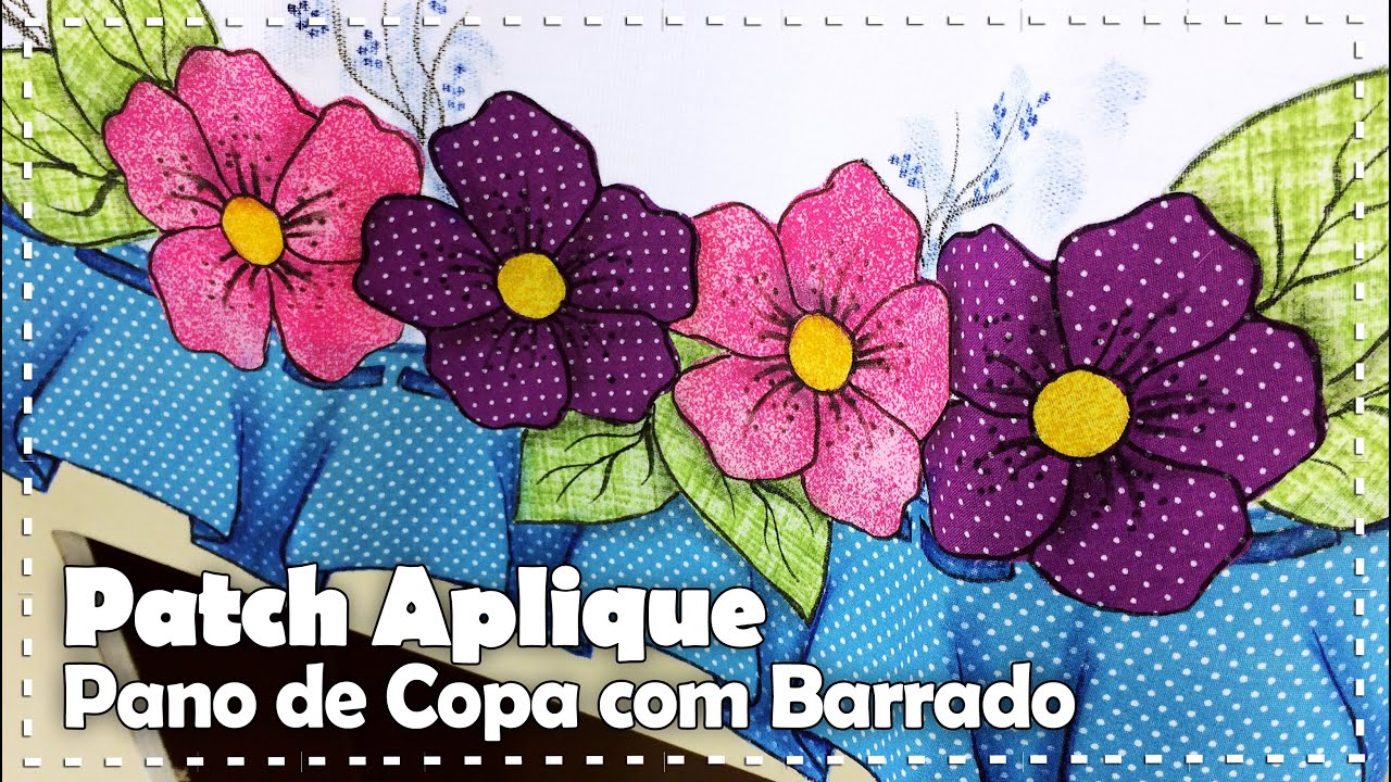 PANO DE COPA FLORIDO COM BARRADO com Márcia Caires - Programa Arte Brasil - 26/08/2016